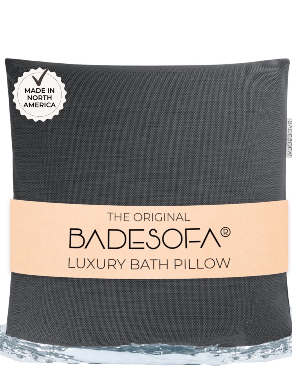 NIB BADESOFA Luxury Bath Pillow L In Charcoal, Quick Drying Technology